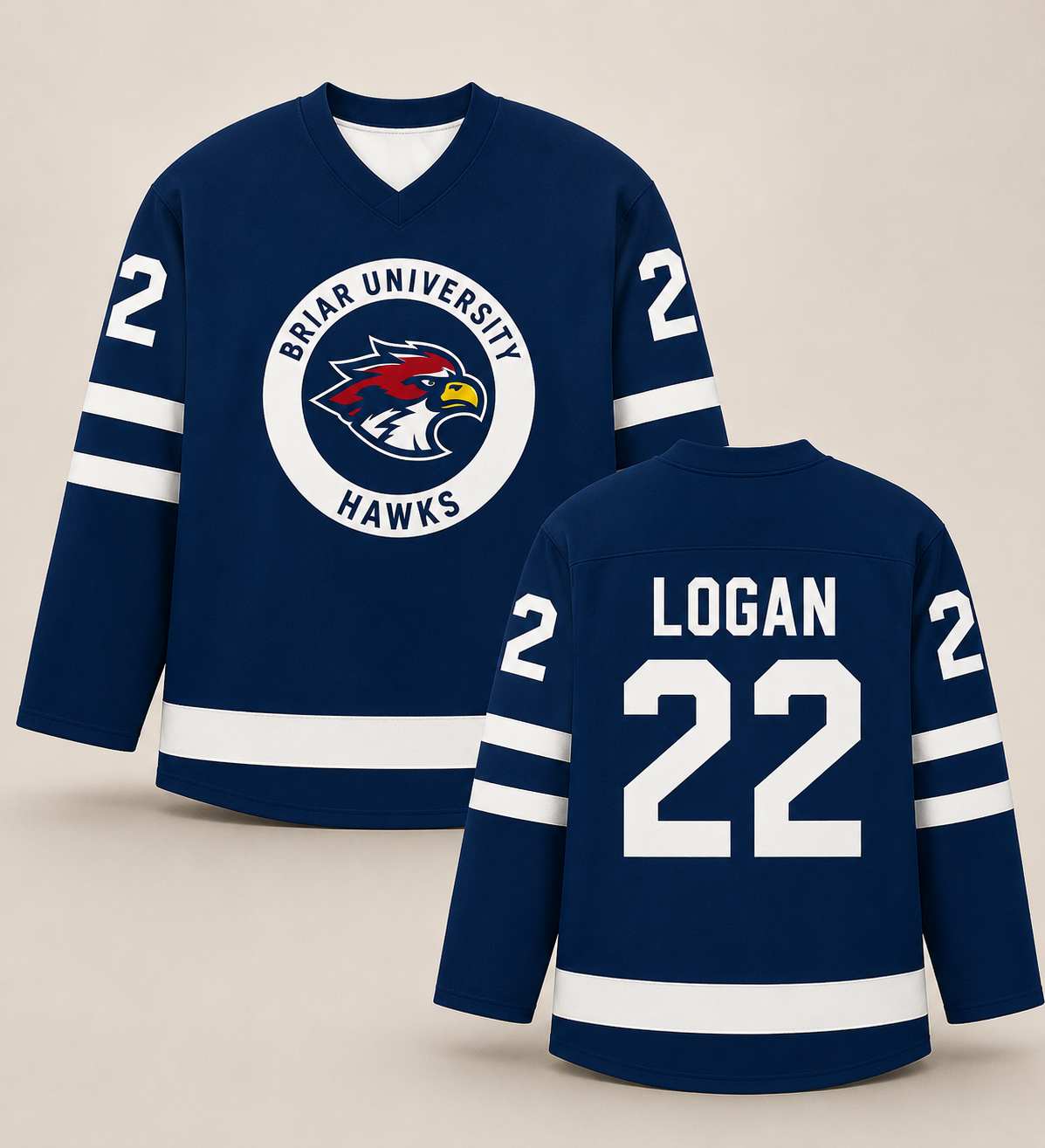 Off Campus Replica Blue Jersey - Briar University